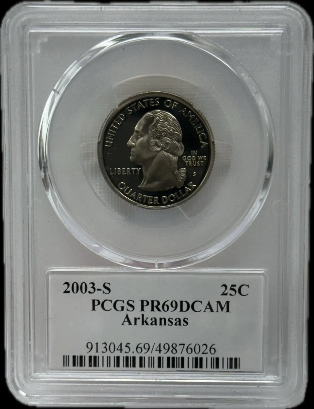 2003-S 25C PCGS PR69 DCAM Arkansas – Rare, Near-Perfect Proof Coin Coin Hub