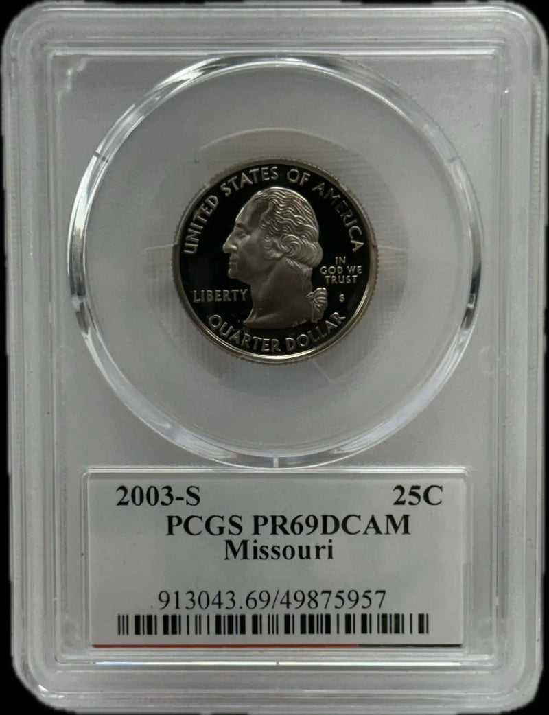 2003-S 25C PCGS PR69 DCAM Missouri – Rare, Near-Perfect Proof Coin Heritage Pastime