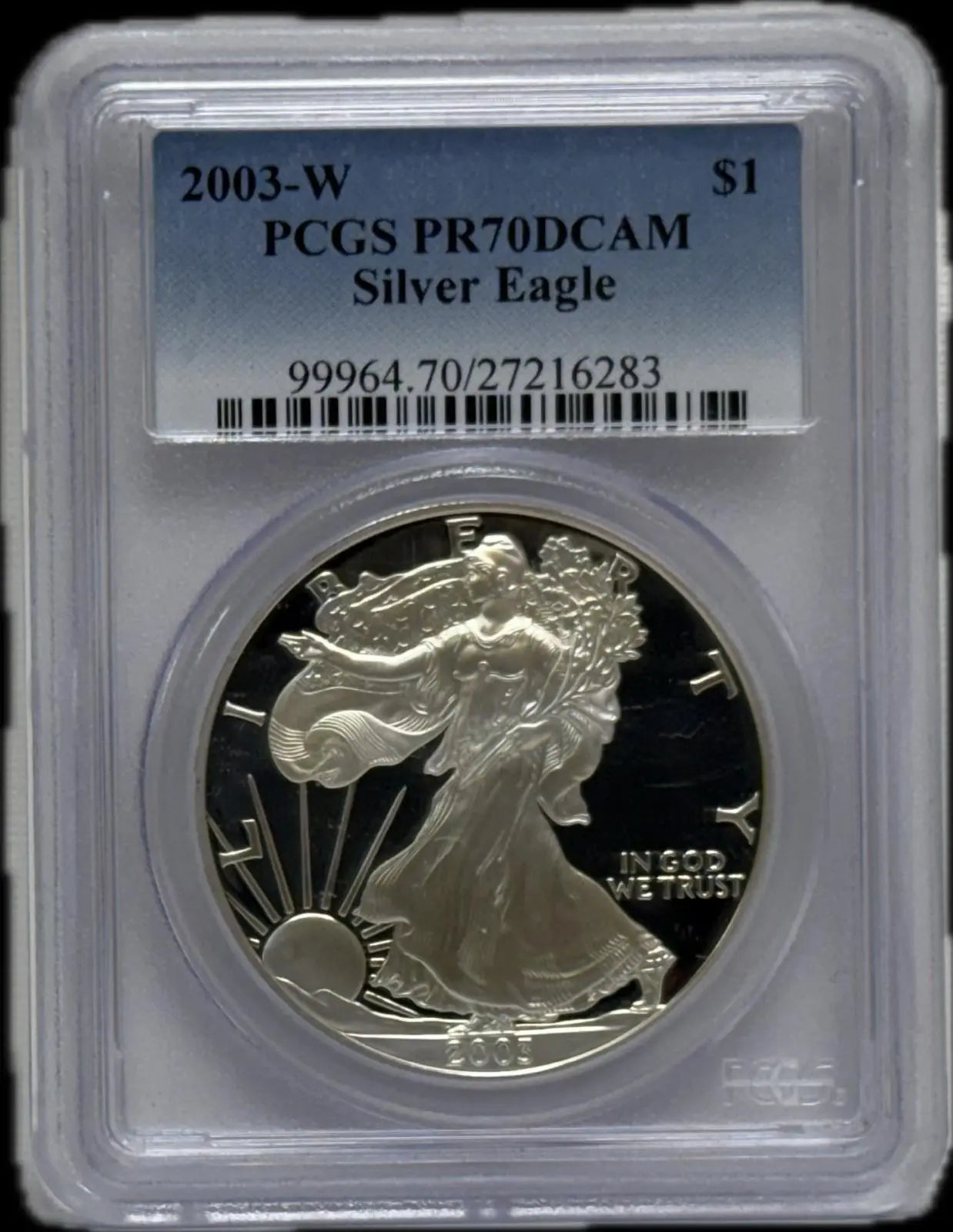 2003-W Silver Eagle $1 PCGS PR70 DCAM – Perfect Deep Cameo Proof, Exceptional Quality Coin Hub