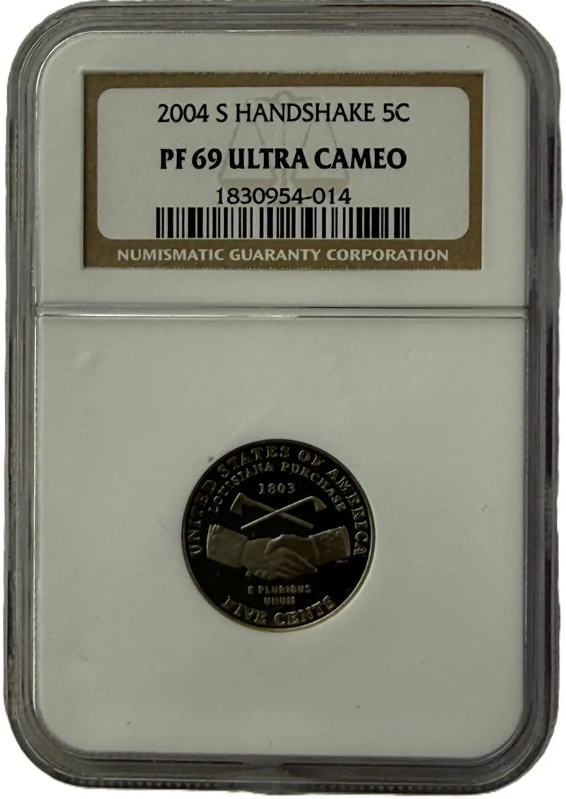 2004-S Jefferson Nickel “Handshake” Proof – NGC PF69 Ultra Cameo | Westward Journey Series Heritage Pastime