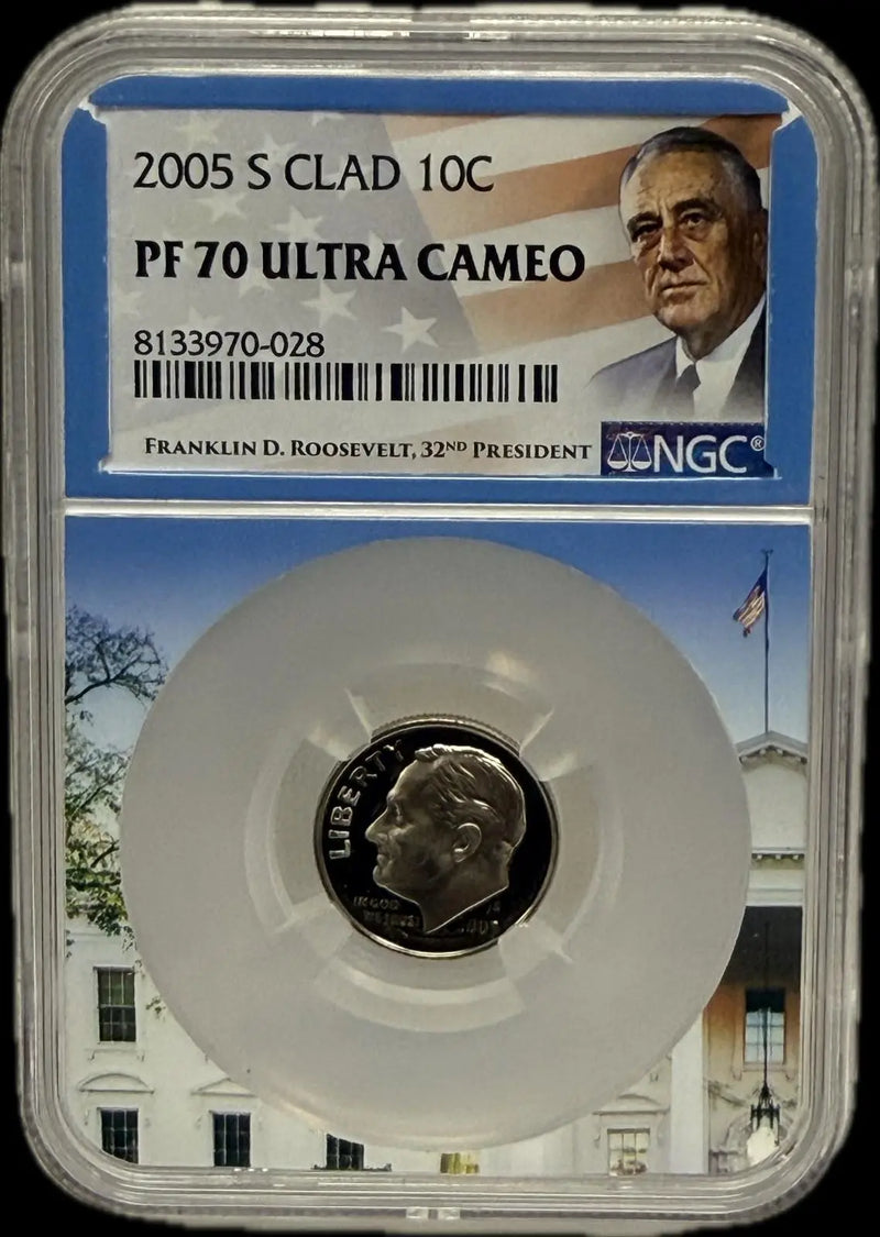 2005-S Roosevelt Dime 10C Clad – PCGS PR70 Ultra Cameo | Perfect Proof Coin Heritage Pastime