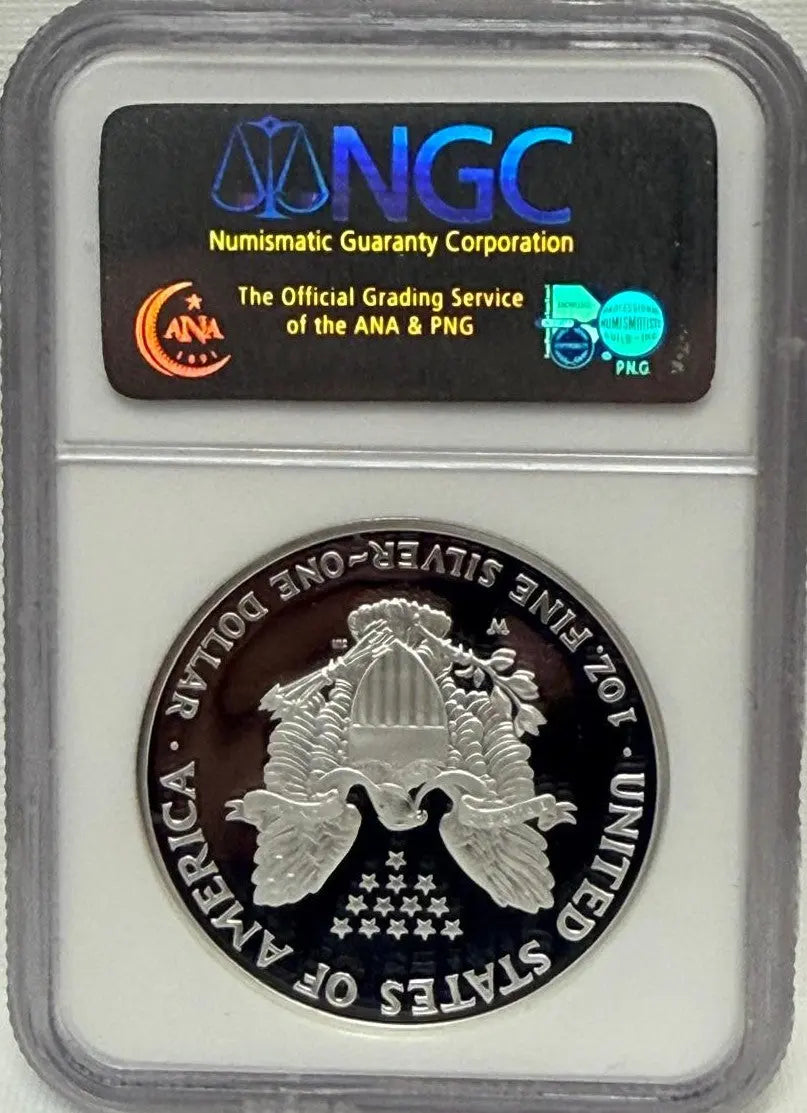 2005 Silver Eagle $1 PF70 Ultra Cameo – Flawless Proof with Stunning Contrast Heritage Pastime