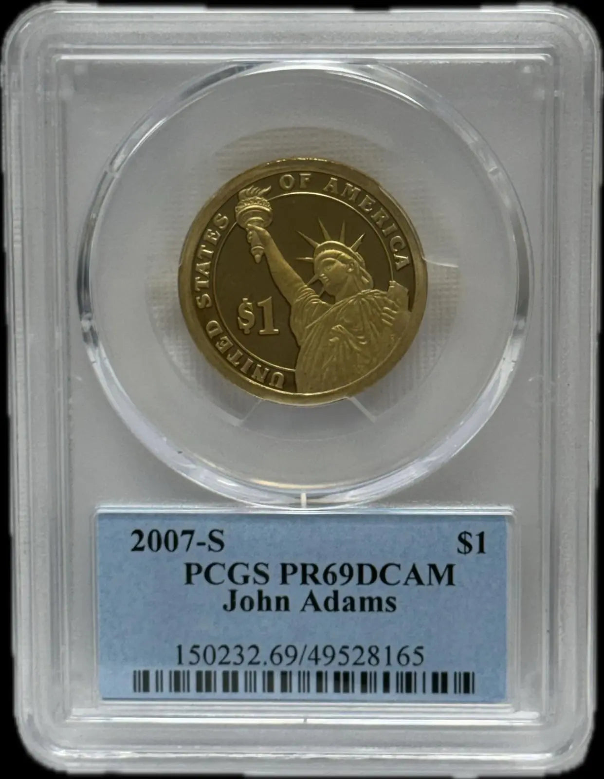 2007-S John Adams $1 PCGS PR69 DCAM – Perfect Deep Cameo Proof Coin Coin Hub