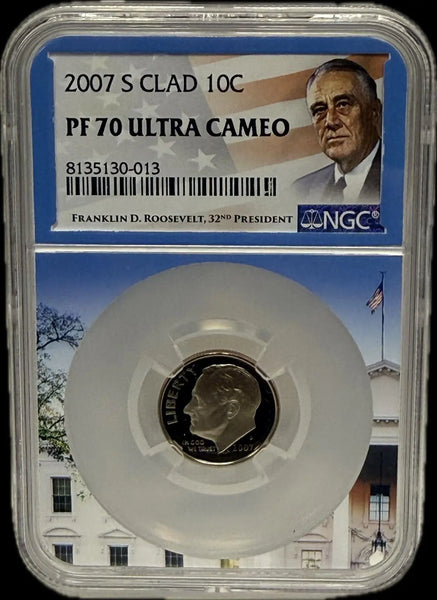 2007-S Roosevelt Dime 10C Clad – PCGS PR70 Ultra Cameo | Perfect Proof Coin Heritage Pastime