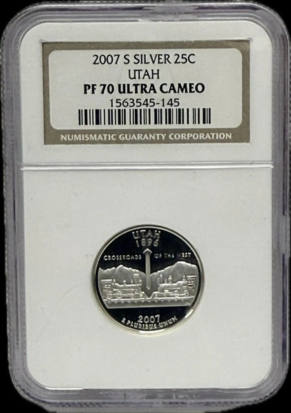 2007-S Silver 25C PF70 Ultra Cameo – Perfect Proof Coin Heritage Pastime