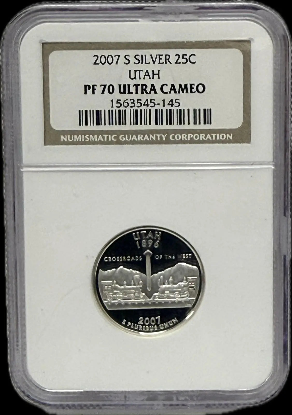 2007-S Silver 25C PF70 Ultra Cameo – Perfect Proof Coin Heritage Pastime