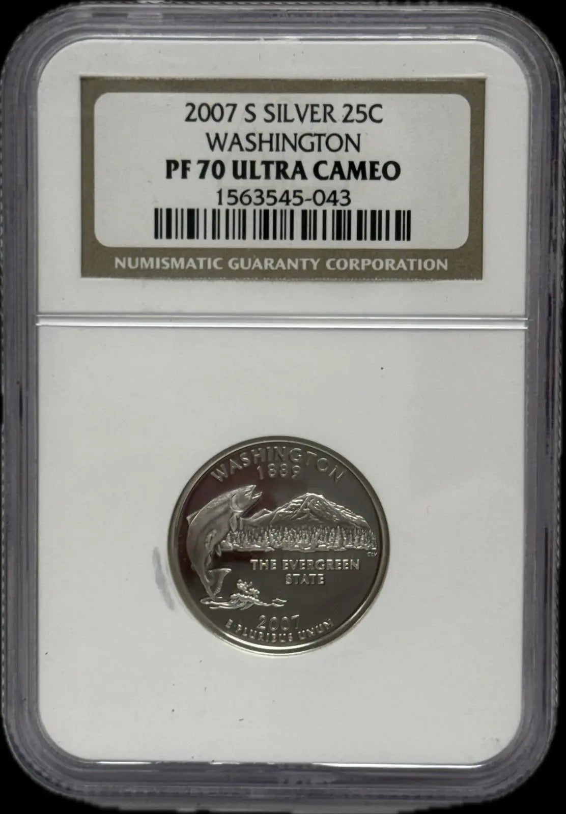 2007-S Silver Washington Quarter 25¢– PF70 Ultra Cameo – Pristine Proof, Limited Edition Heritage Pastime