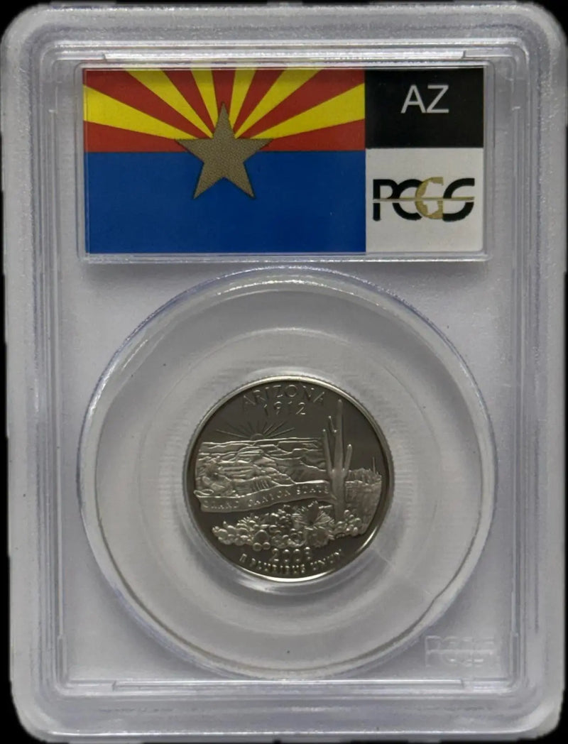 2008-S 25C PCGS PR70 DCAM Arizona – Perfect Proof Coin Heritage Pastime