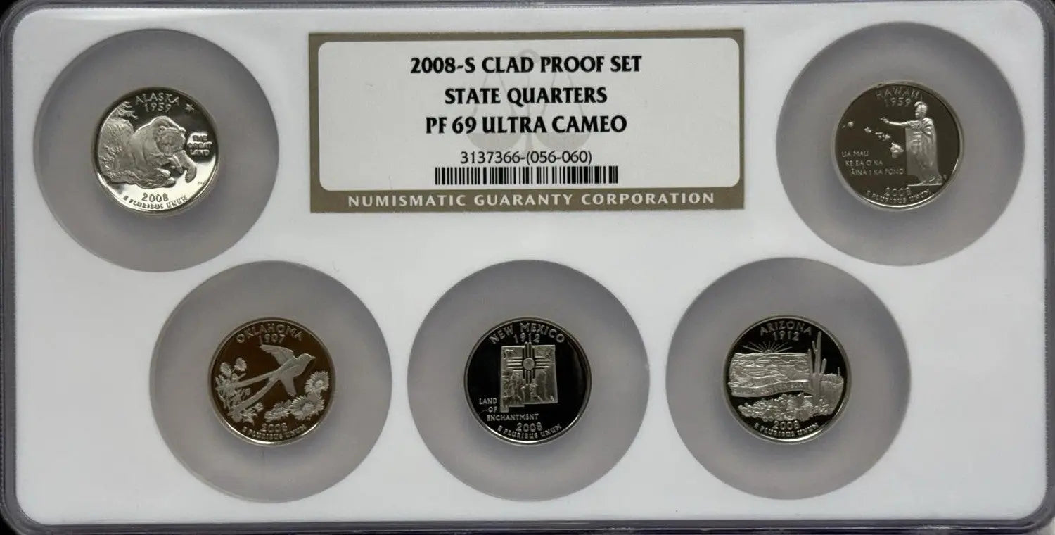 2008-S Clad Proof Set of State Quarters – PF69 Ultra Cameo – Rare Complete Collection Coin Hub