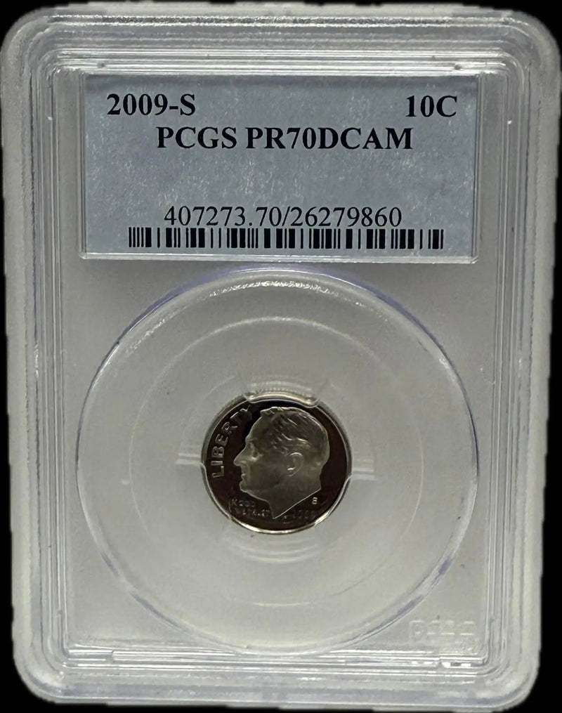2009-S Roosevelt Dime 10C Silver – PCGS PR70 DCAM | Perfect Deep Cameo Proof Heritage Pastime