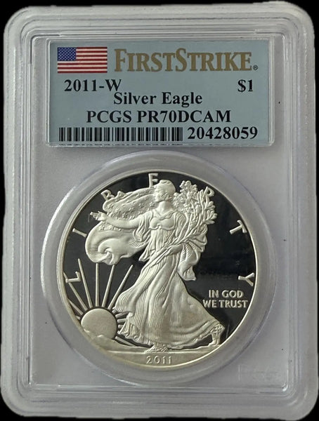 2011-W American Silver Eagle $1 – First Strike – PCGS PR70 Deep Cameo Heritage Pastime