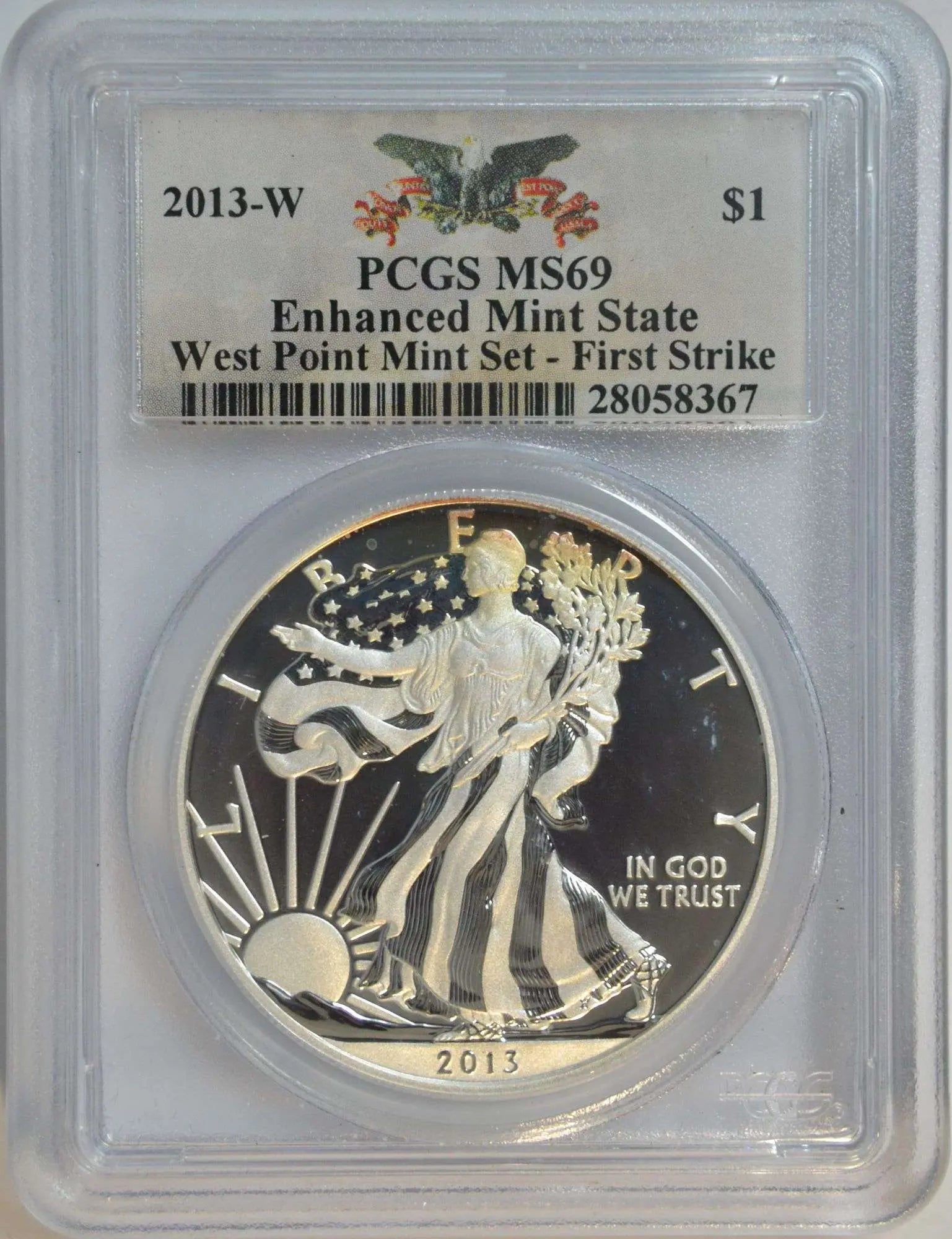 2013-W Silver Eagle $1 PCGS MS69 First Strike – Exceptional Early Release Heritage Pastime