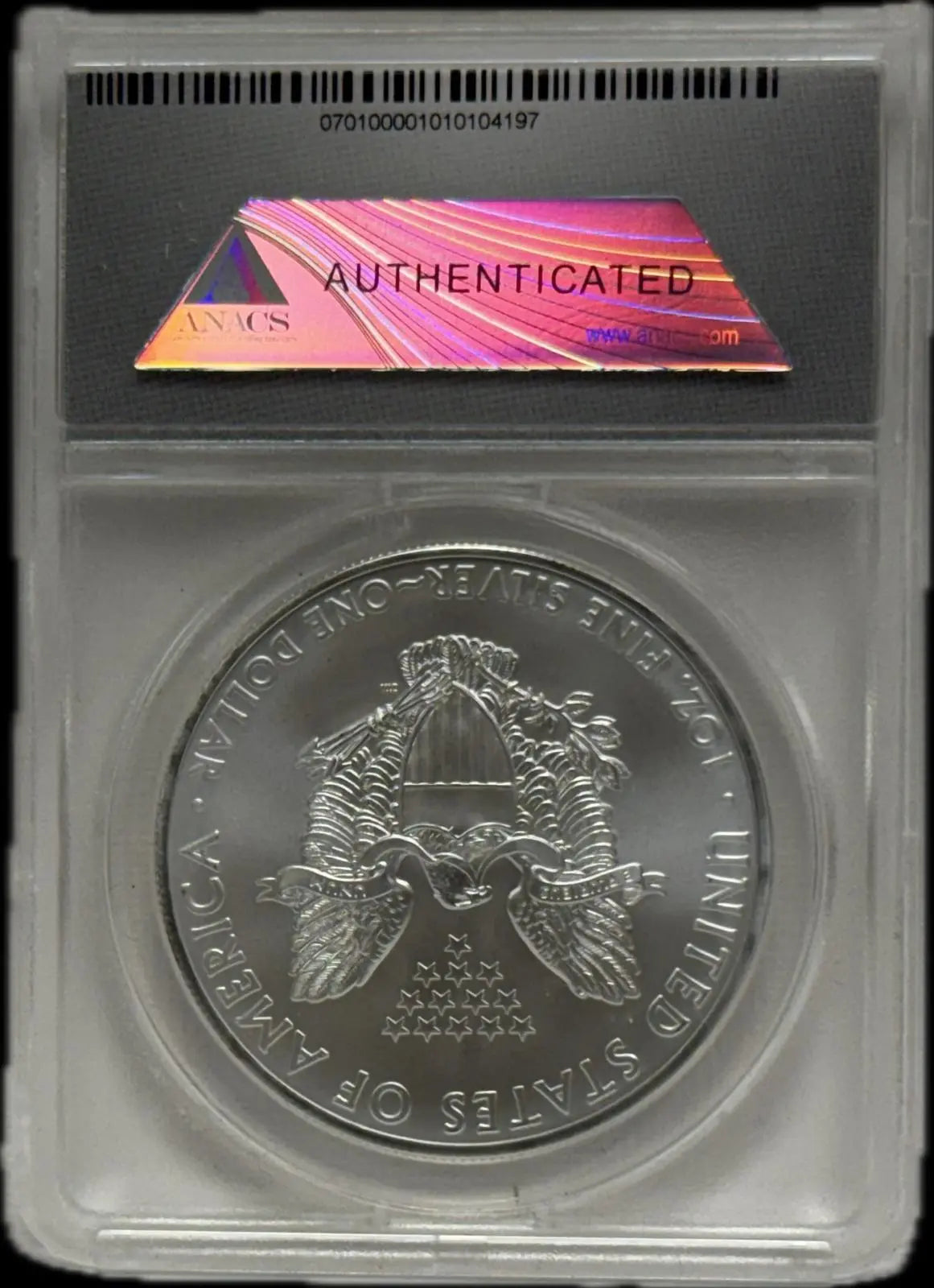2014-S American Silver Eagle $1 – MS70 First Day of Issue ANACS #4,195/4,799 Coin Hub