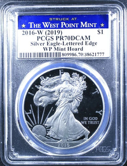 2016-W American Silver Eagle PR-70 DCAM Lettered Edge – Perfect Proof with Stunning Cameo Finish
