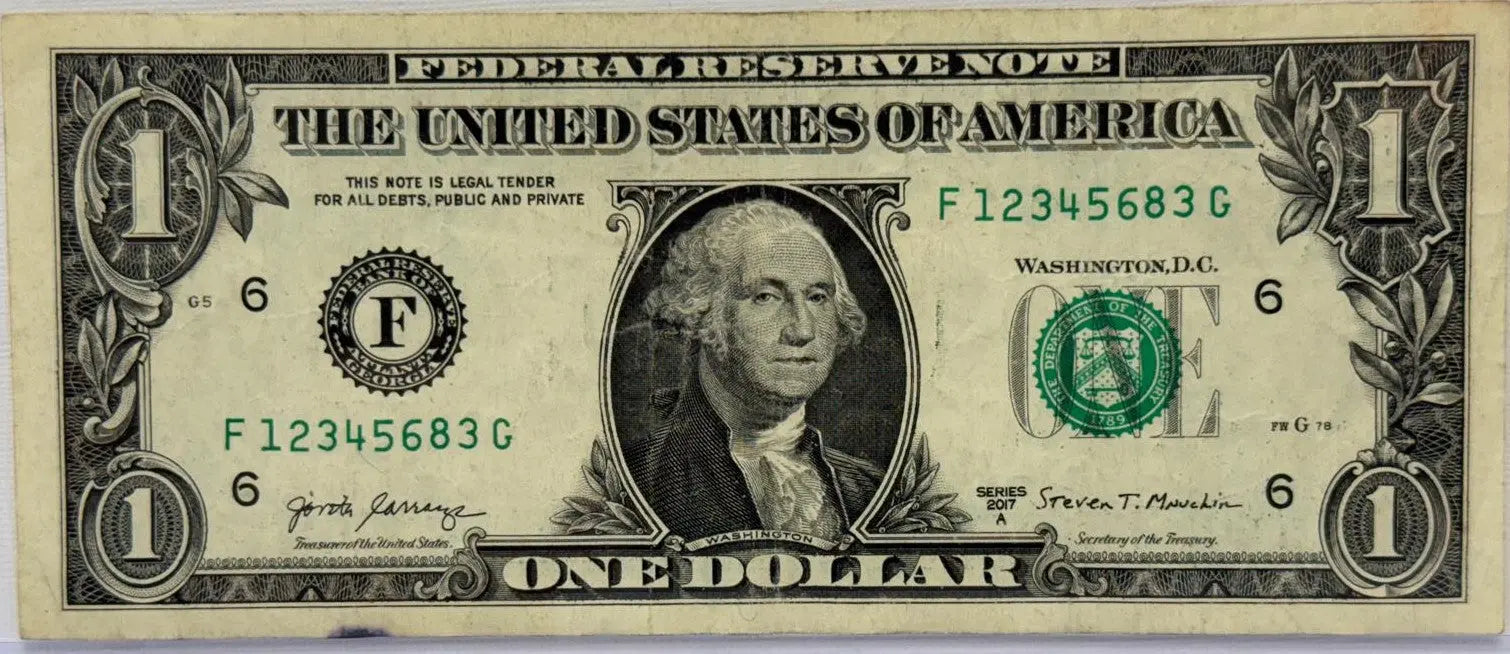 2017 A $1 PARTIAL LADDER Serial #F 123456-83 G Coin Hub