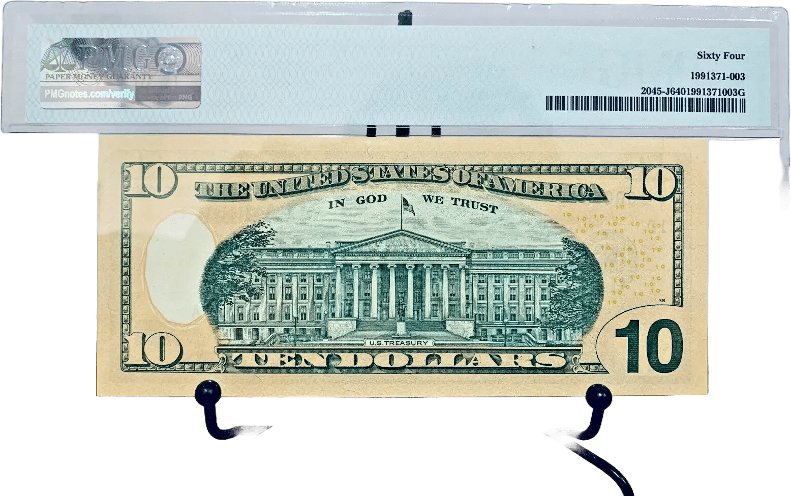 2017-A $10 FRN PMG 67EPQ Fancy LOW 5 DIGIT Serial #PJ00029000A with Bonus Note Heritage Pastime