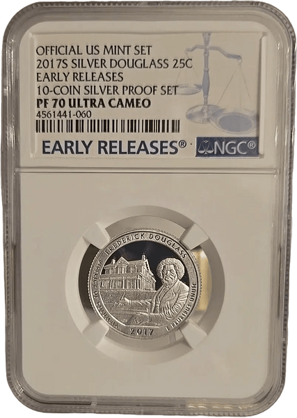 2017-S Silver Frederick Douglass Quarter PF70 Ultra Cameo – Early Releases – Perfect Proof Coin Heritage Pastime