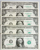 2017A Star Notes (5) - Chicago-Consecutive - Superb Crisp $1 Bills Heritage Pastime