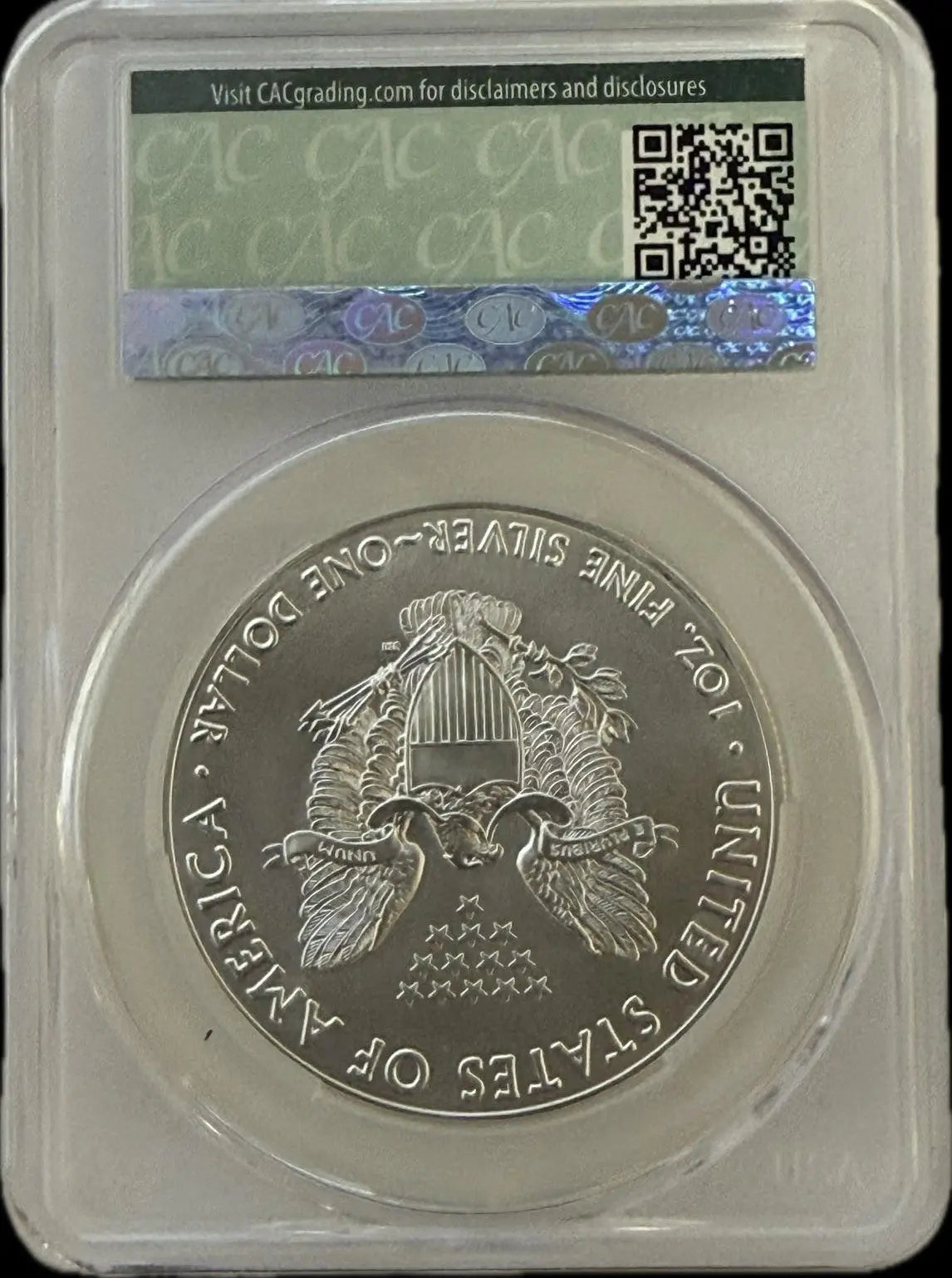 2018 $1 American Silver Eagle – CAC MS69 – Brilliant Uncirculated Premium Grade Heritage Pastime