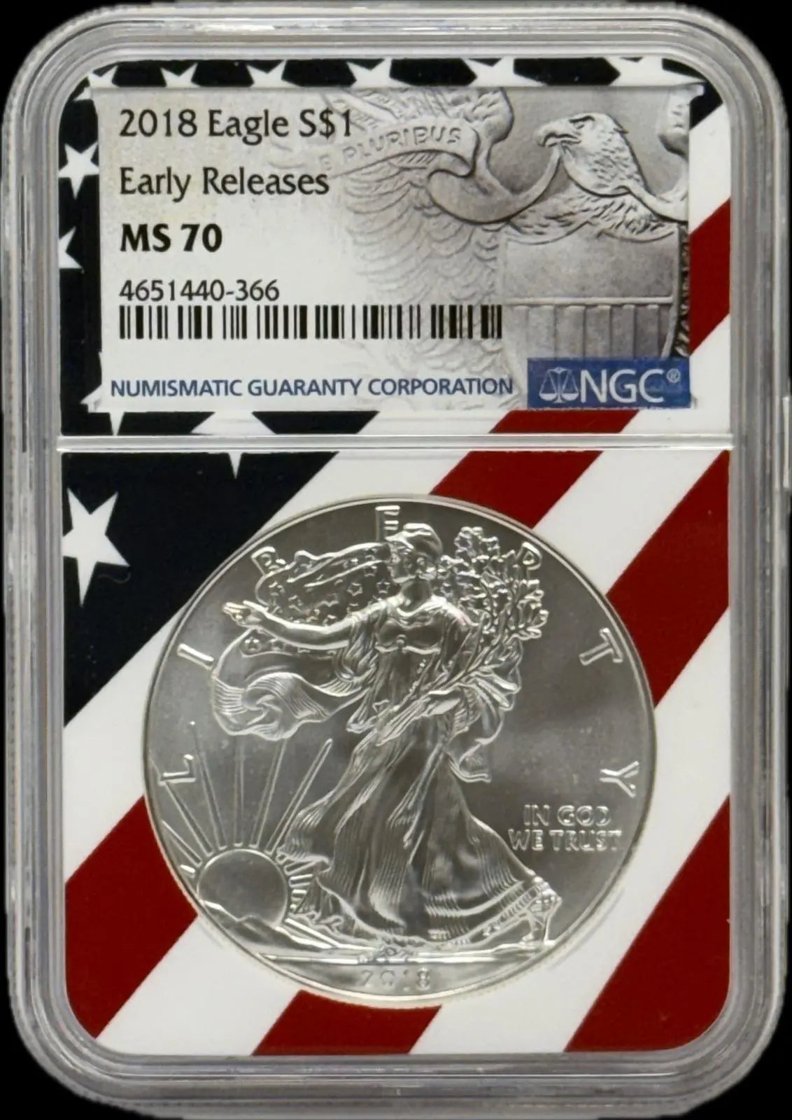 2018 American Eagle $1 Silver Coin – MS70 Early Release Coin Hub