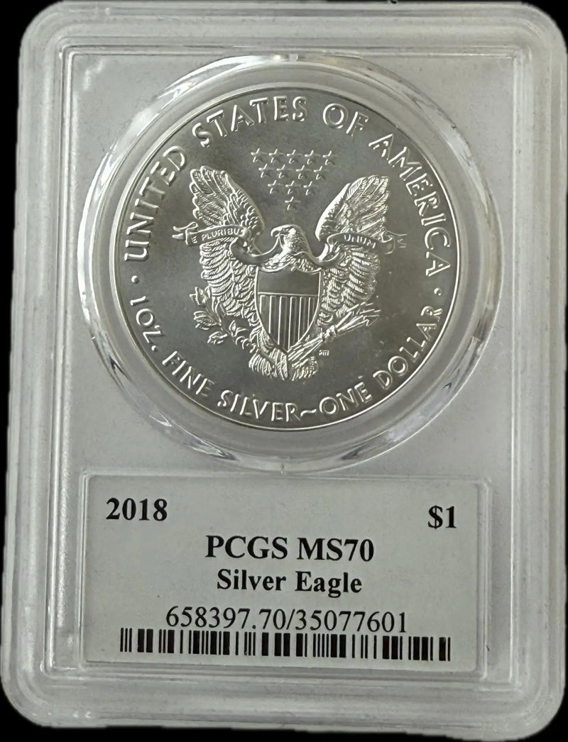 2018 American Silver Eagle $1 – PCGS MS70 Heritage Pastime