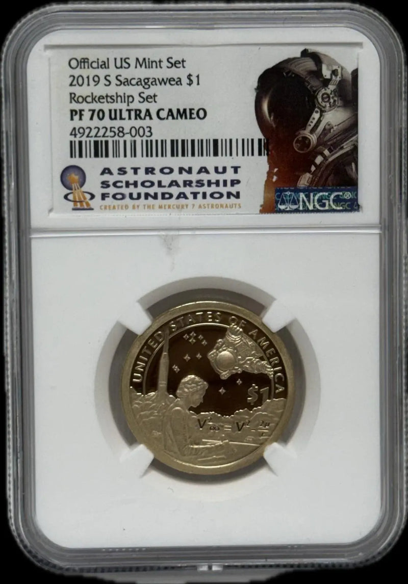 2019-S Sacagawea $1 Rocketship Set ULTRA CAMEO PF70 – Perfect First Day Issue Heritage Pastime