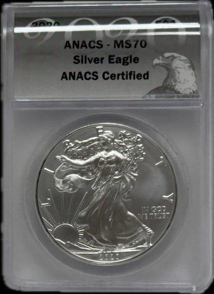 2020 Silver Eagle $1 MS70 – Perfect, Flawless American Silver Bullion Coin Heritage Pastime