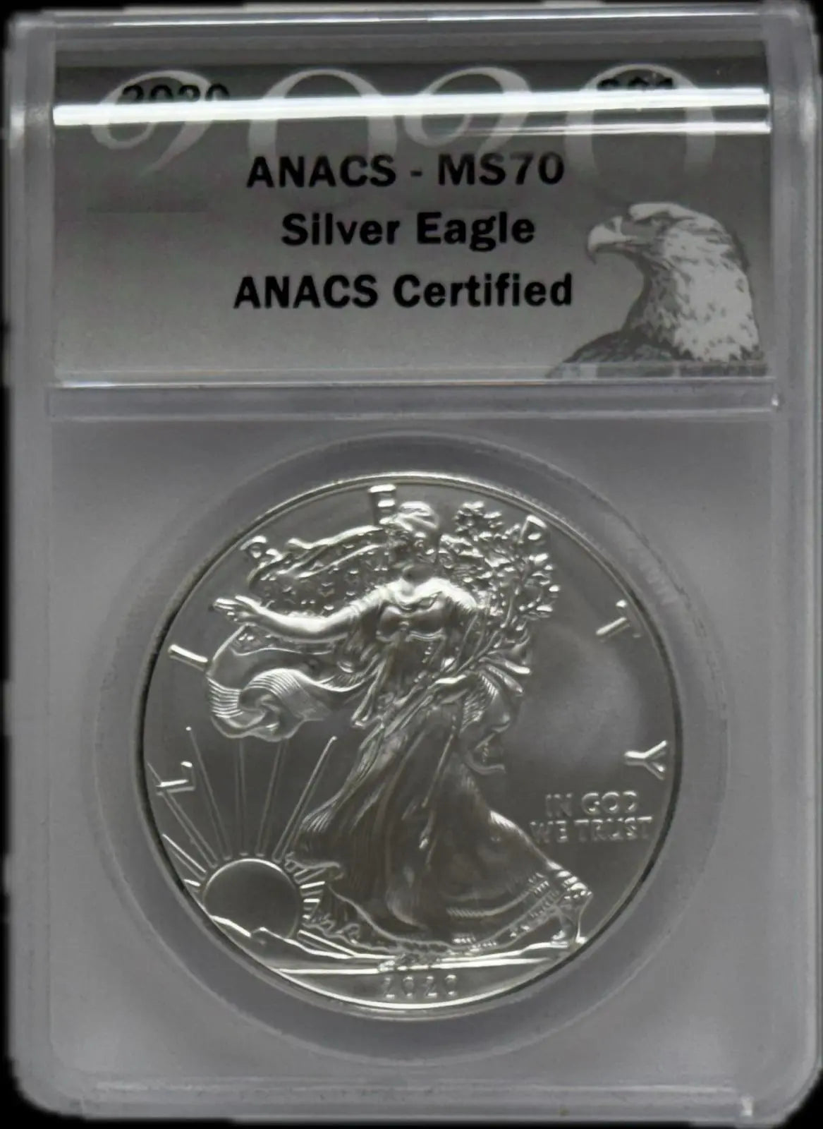 2020 Silver Eagle $1 MS70 – Perfect, Flawless American Silver Bullion Coin Heritage Pastime
