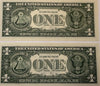 2021 $1 LOW DUPLICATE SERIAL NUMBER MATCHING DOLLAR NOTES! –SAME SERIALS J 00043422 B & E 00043422 C Heritage Pastime