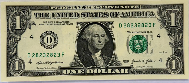 2021 $1 REPEATER Serial #D 28232823 F Heritage Pastime