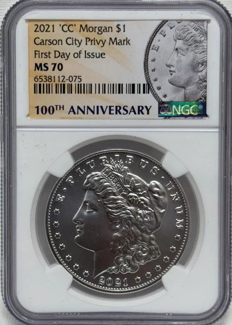 2021-CC Morgan $1 First Day of Issue 100th Anniversary MS70 – Rare 100th Anniversary Coin with Historic Significance Heritage Pastime