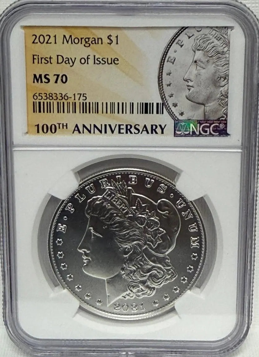 2021 Morgan $1 First Day of Issue 100th Anniversary MS70 – Limited Edition Commemorative Coin Heritage Pastime