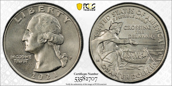 2021-P Washington Quarter – Crossing the Delaware PCGS MS64 | Choice Mint State One-Year Type Heritage Pastime