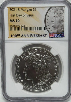 2021-S Morgan $1 First Day of Issue 100th Anniversary MS70 – Limited Edition Commemorative Coin
