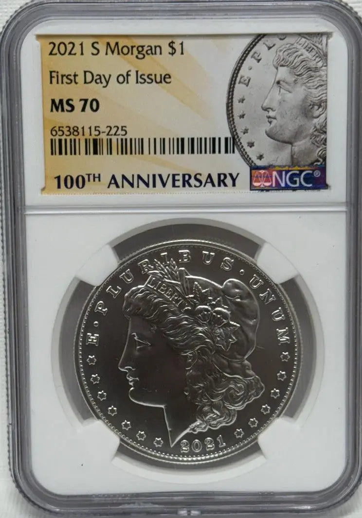 2021-S Morgan $1 First Day of Issue 100th Anniversary MS70 – Limited Edition Commemorative Coin Heritage Pastime