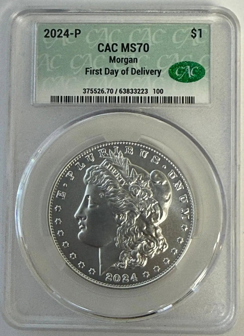2024-P Morgan Silver Dollar – CAC MS70 | First Day of Delivery | Perfect Modern Strike Heritage Pastime