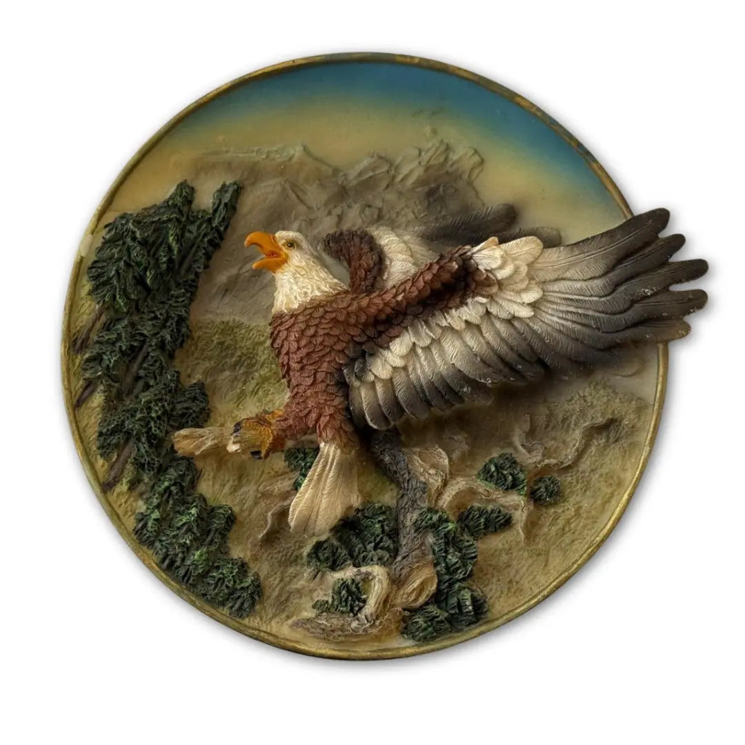 3D Bald Eagle Decorative Plate Coin Hub