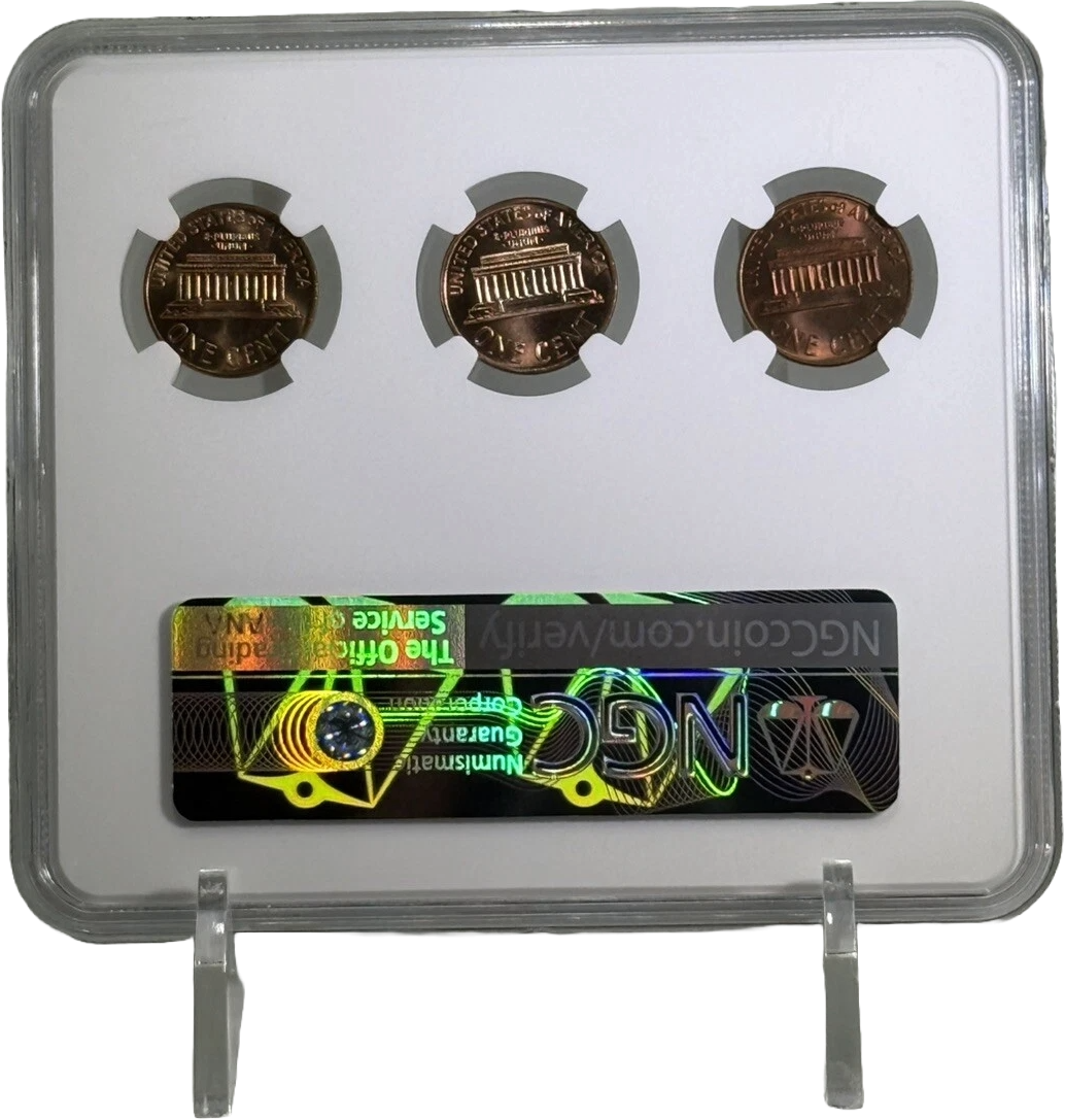 Rare 1965, 1966, & 1967 SMS Cents All San Francisco Mint NGC MS 67 RD Tri-Holder