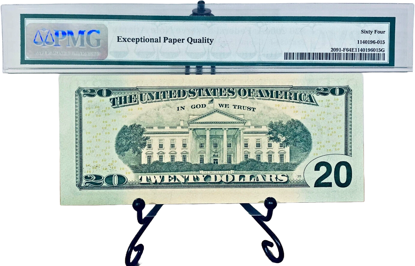2004-A $20 FRN PMG 64EPQ BINARY RADAR ROTATOR TRINARY BOOKEND #GF11166111C