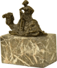 Arab Man Camel Rider Bronze Sculpture | Lost Wax Cast | Marble Base | Detailed Desert Scene Heritage Pastime