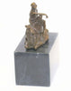 Arab Man Camel Rider Bronze Sculpture | Lost Wax Cast | Marble Base | Detailed Desert Scene Heritage Pastime