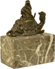 Arab Man Camel Rider Bronze Sculpture | Lost Wax Cast | Marble Base | Detailed Desert Scene Heritage Pastime