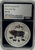 Australia 2019P $1 Year of the Pig MS70 Perfect Mint State Coin Heritage Pastime