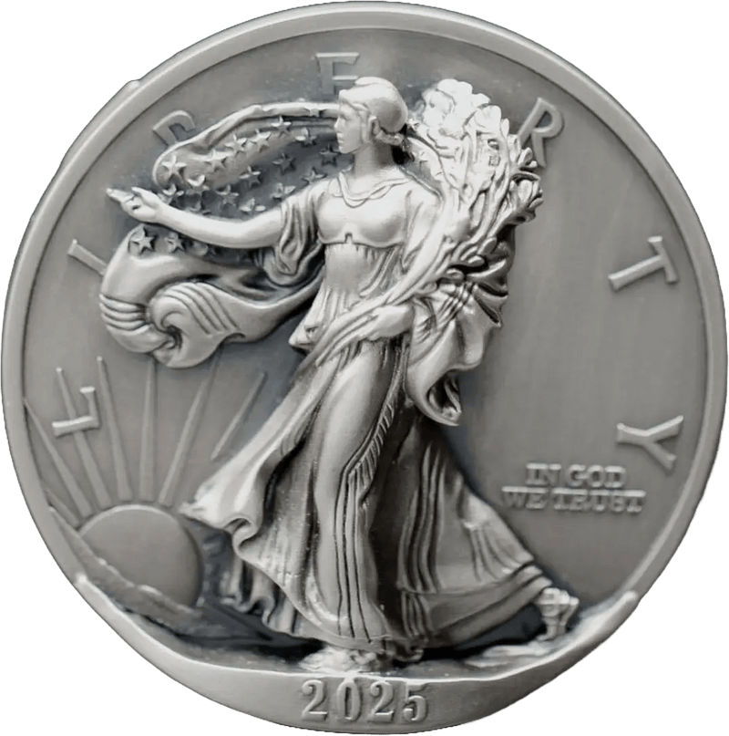 Beyond Relief 2025 First Day of Issue 5oz Type 2 Silver Eagle – Oglala Lakota Sioux Nation, MS70 Antiqued, Limited Edition #1290/2025 Heritage Pastime