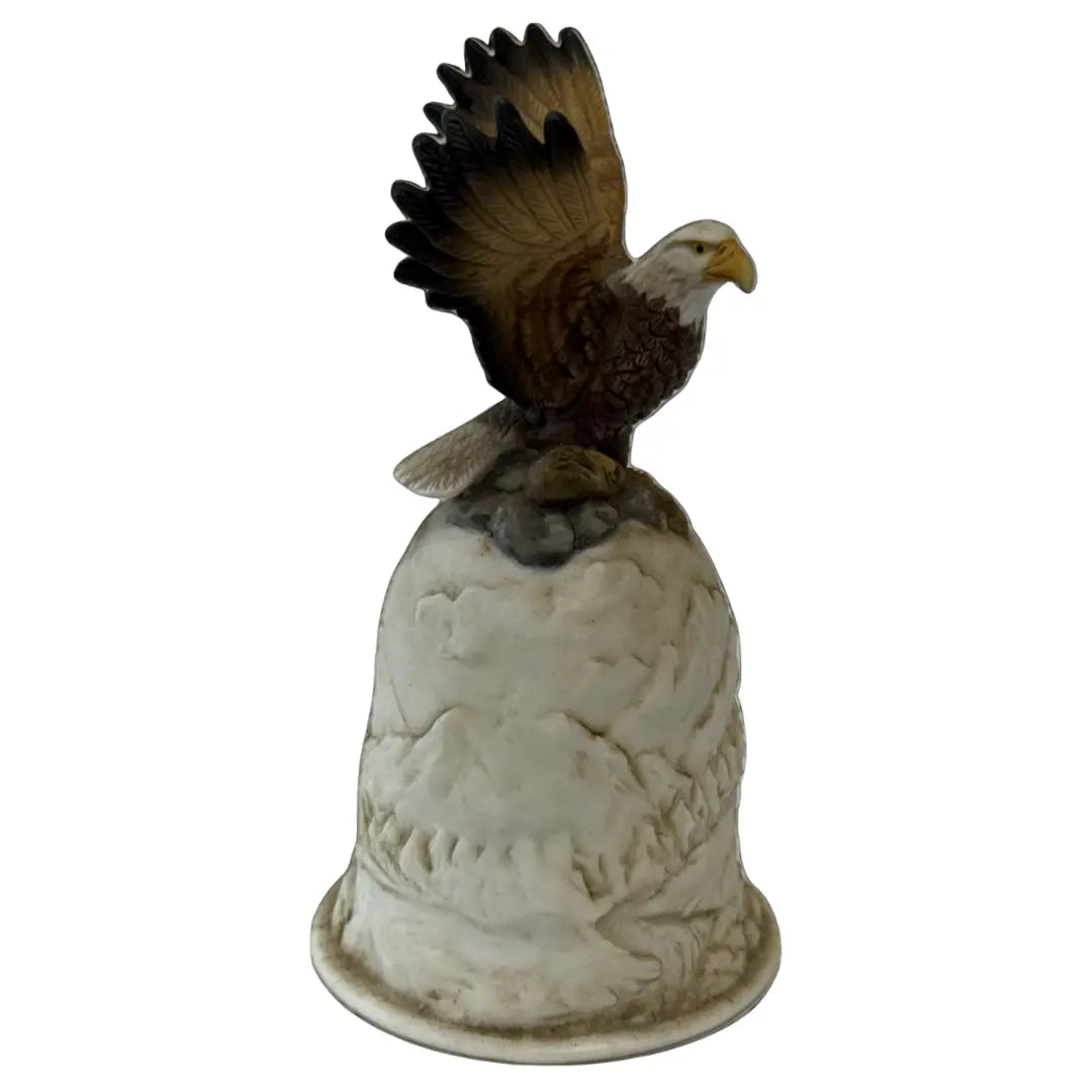 Ceramic Bald Eagle Hand Bell Coin Hub