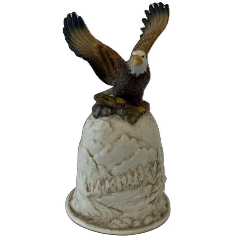 Ceramic Bald Eagle Hand Bell Heritage Pastime