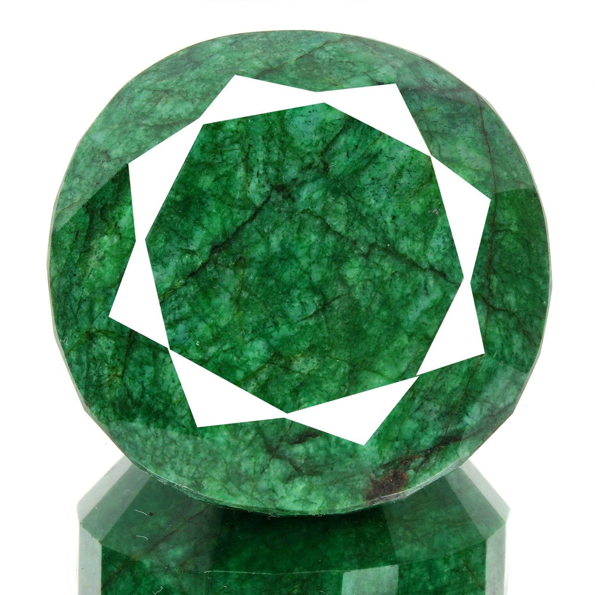 Certified Huge 1490 Ct Museum Size Natural Dark Green Emerald Solitaire Tracking: