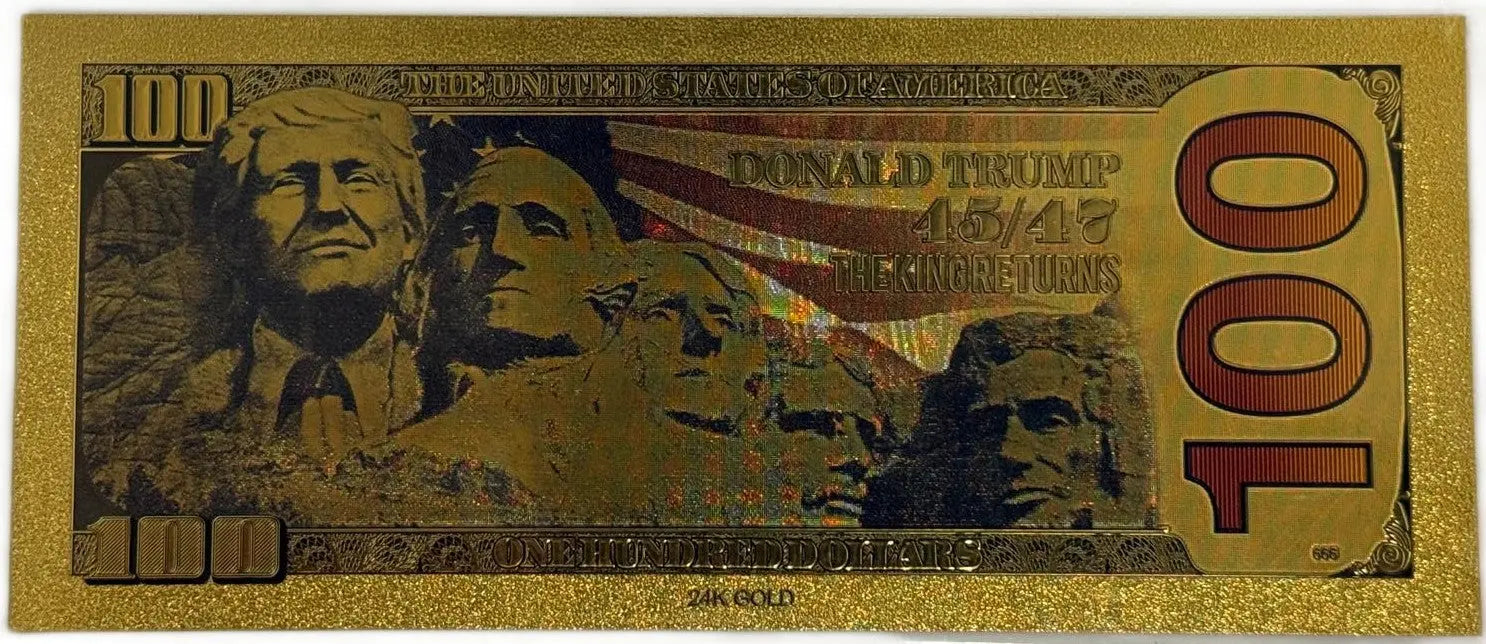 Donald Trump Gold Foil Note – 24K Gold Plated Holographic Collectible Bill (Presidential Seal Design) Heritage Pastime