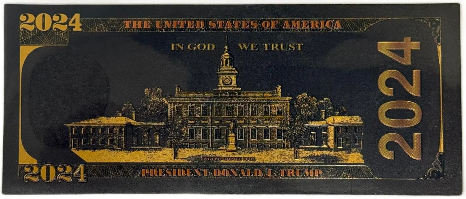 Donald Trump “Never Surrender” 2024 Gold Foil Note – 24K Gold Plated Novelty Collectible Bill Heritage Pastime