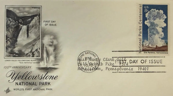 First Day Cover (FDC) 1972 – 100th Anniversary of Yellowstone National Park | U.S. Commemorative Postal Cover Heritage Pastime